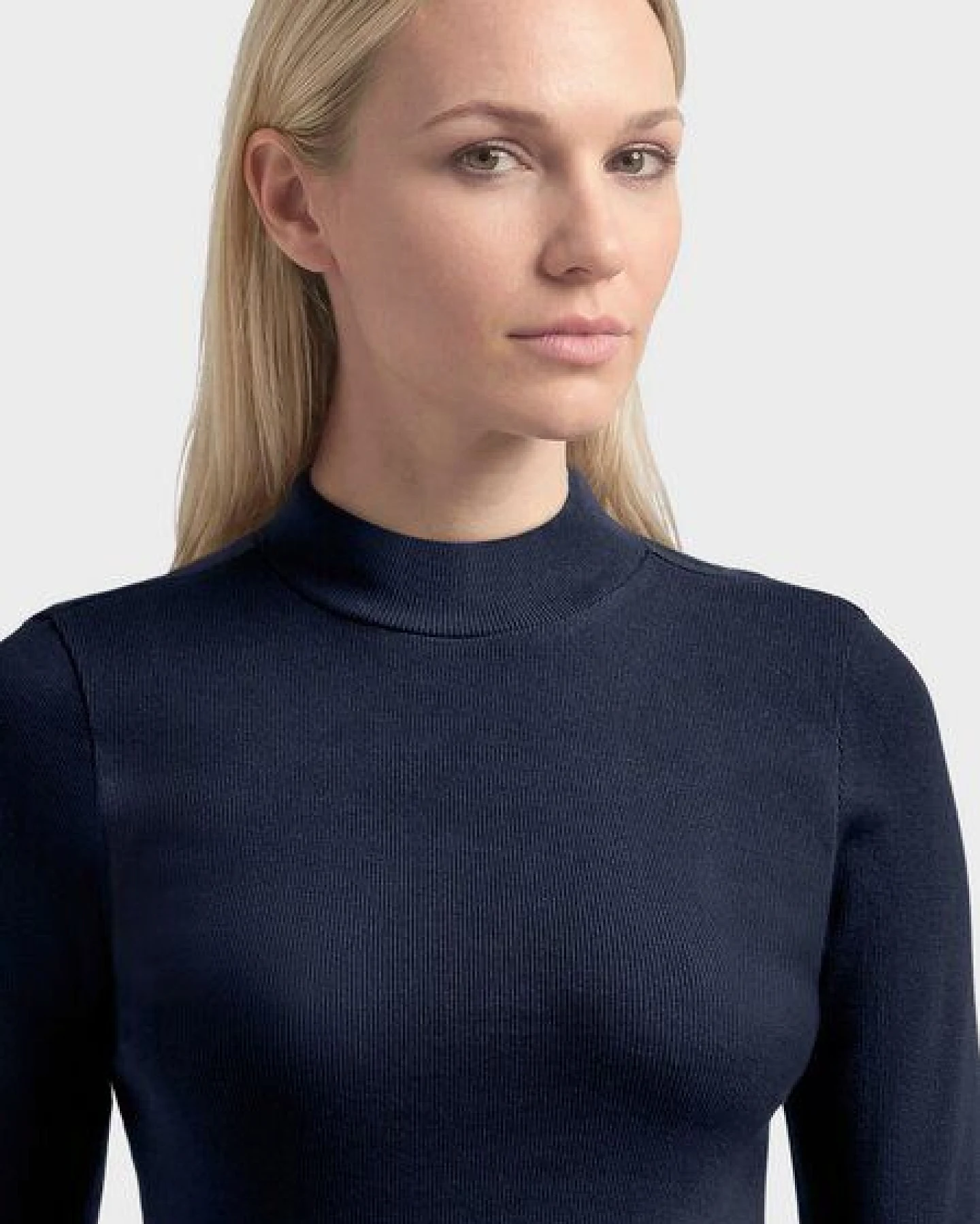 KnowledgeCotton Apparel Langarmshirt - Rib high neck long sleeved - aus Bio-Baumwolle – Ansicht 4