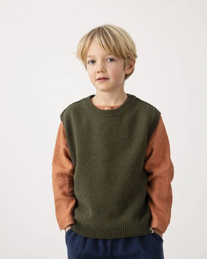 Matona Gestrickter Pullunder für Kinder aus recycelter Wolle / Knit Vest