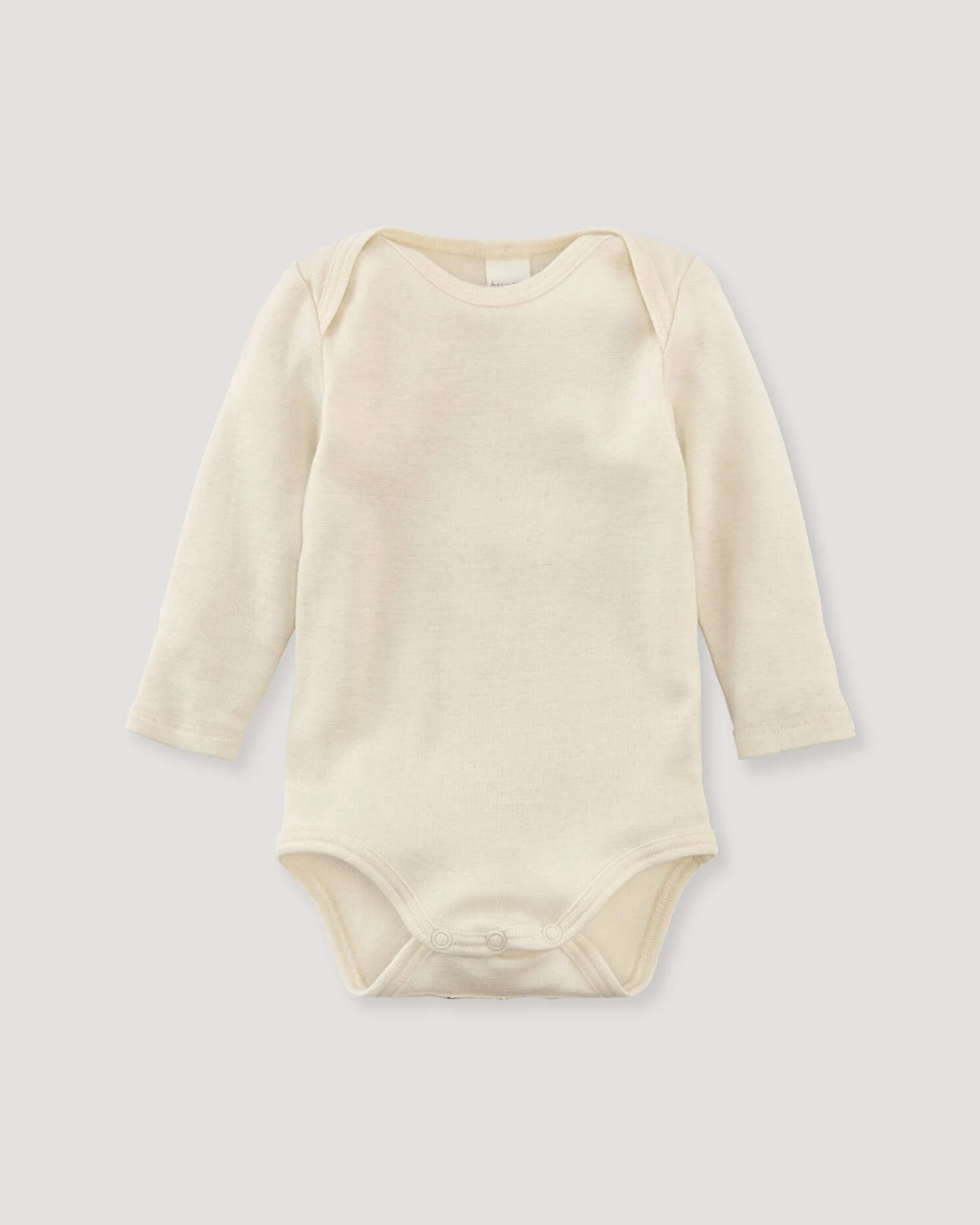 hessnatur Baby Langarm Body aus Bio-Baumwolle mit Bio-Merinowolle und Seide - natur - Größe 86/92 – Ansicht 3