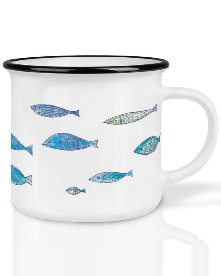 LIGARTI Keramiktasse – Fischschwarm