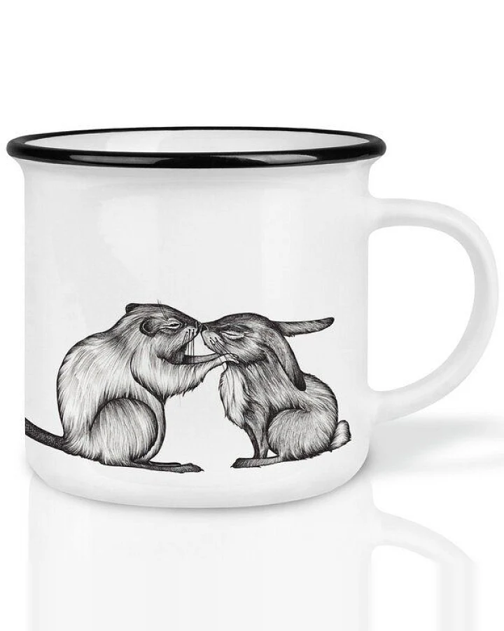 LIGARTI Keramiktasse – Kaninchen & Biber