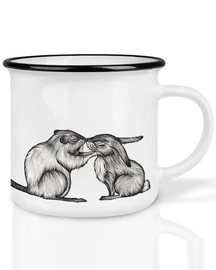 LIGARTI Keramiktasse – Kaninchen & Biber