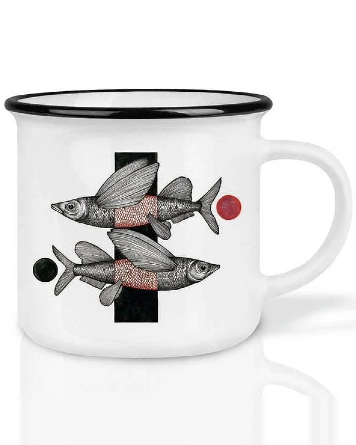 LIGARTI Keramiktasse – Fliegende Fische