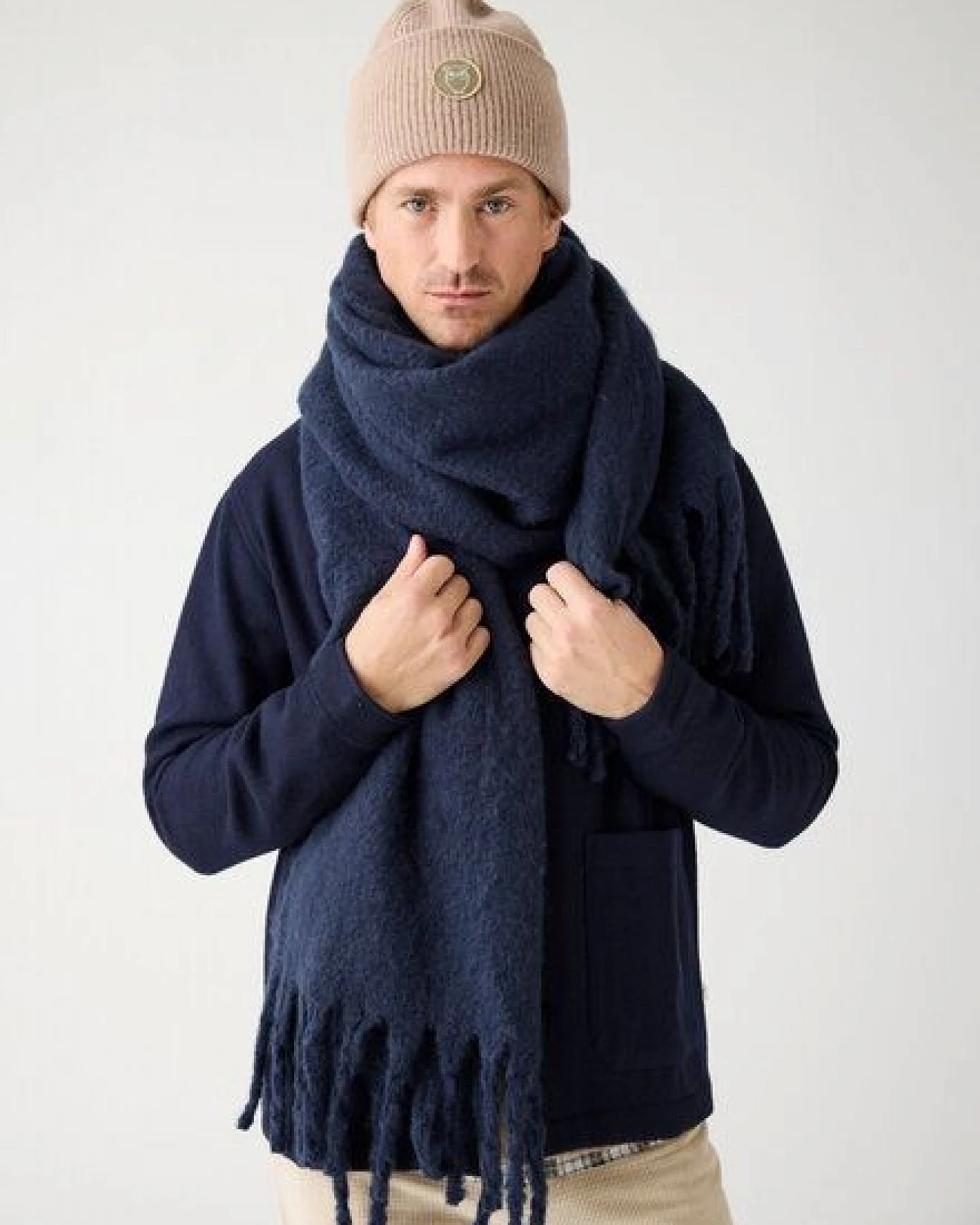KnowledgeCotton Apparel Woll-Mütze - Rib Beanie - aus 100% Merino Wolle – Ansicht 2