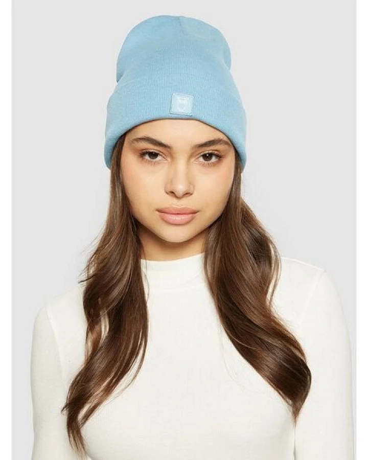 KnowledgeCotton Apparel Mütze - Rib Beanie - aus Bio-Baumwolle mit Logo Patch