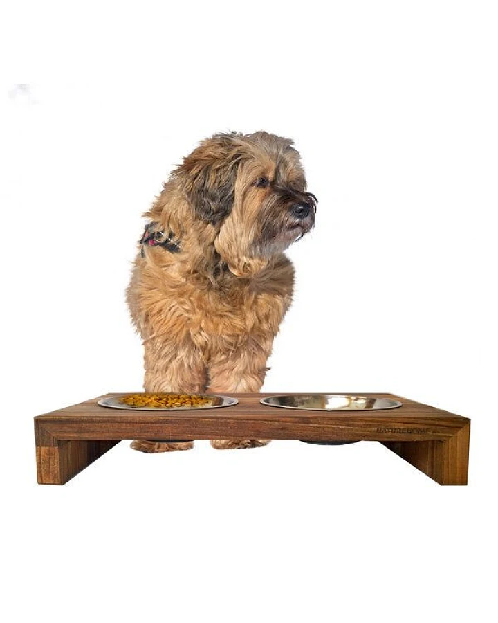 NATUREHOME Design Hundebar aus Holz, Buche, Eiche oder Nussbaum 50x30x8 cm