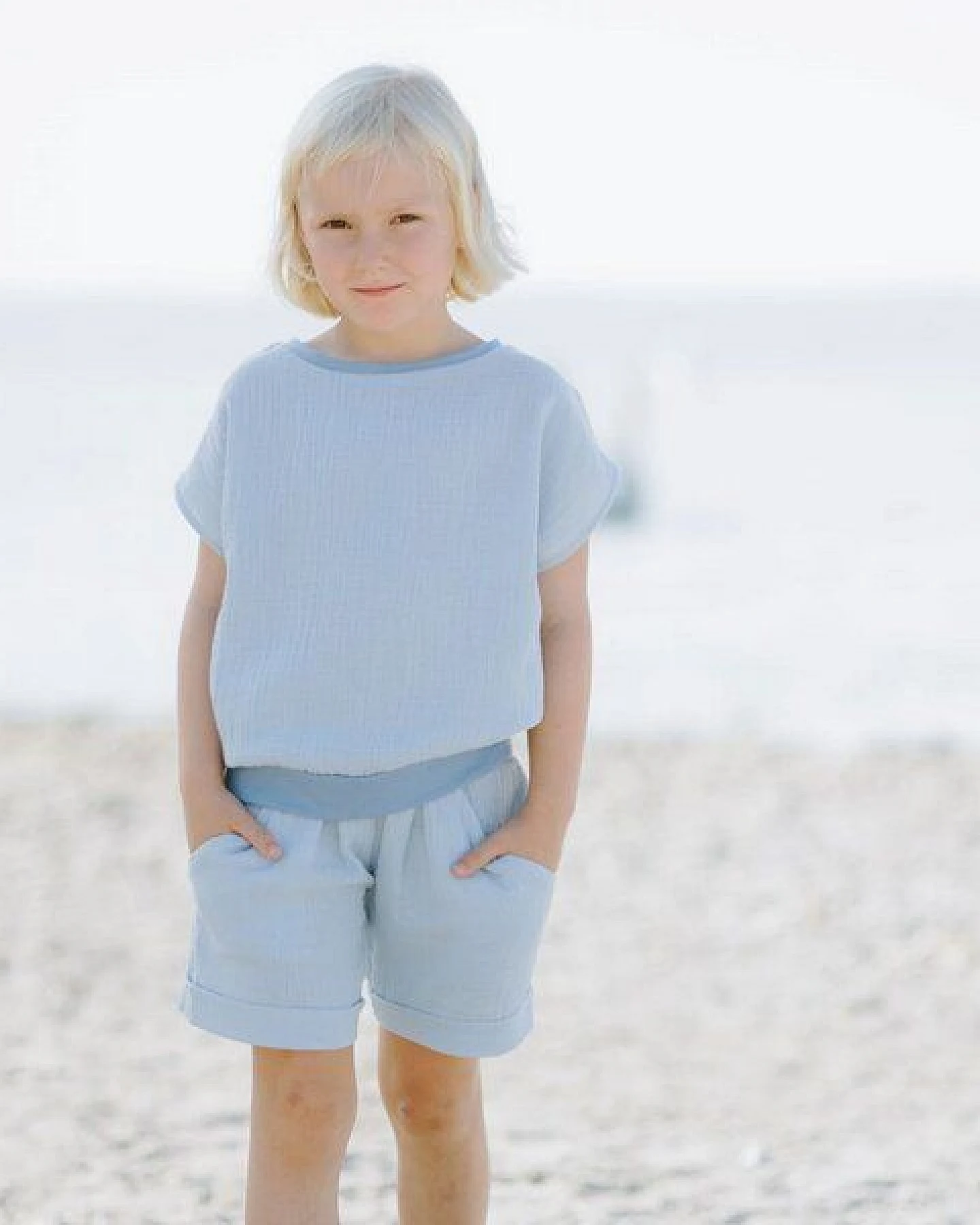 Babbily Kinder Sommer Shorts mit Komfortbund - Bio-Musselin – Ansicht 3