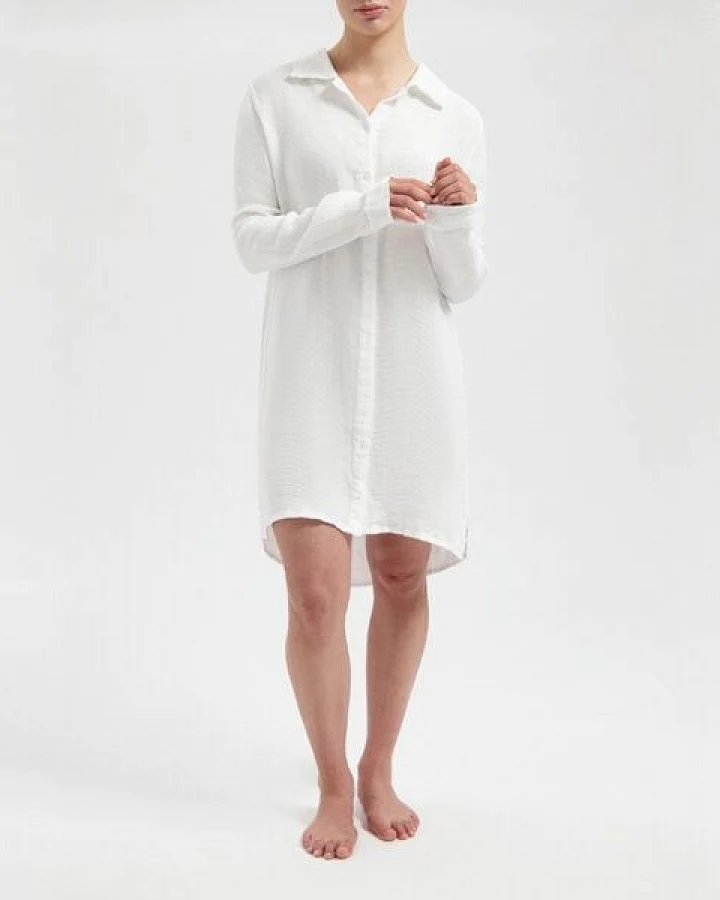 Blusenkleid Waffel "Yumeko" aus Gewaschenes Leinen