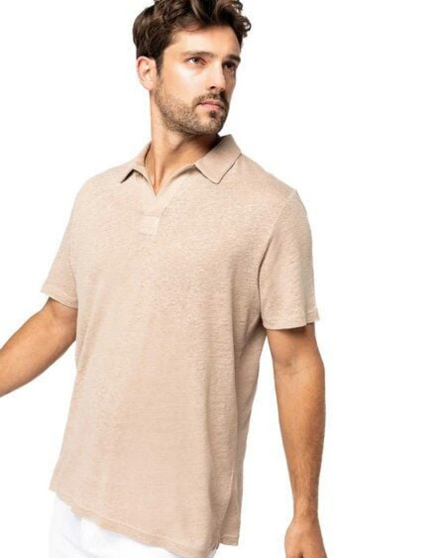 YTWOO Herren Polohemd aus 100% Leinen – Ansicht 2