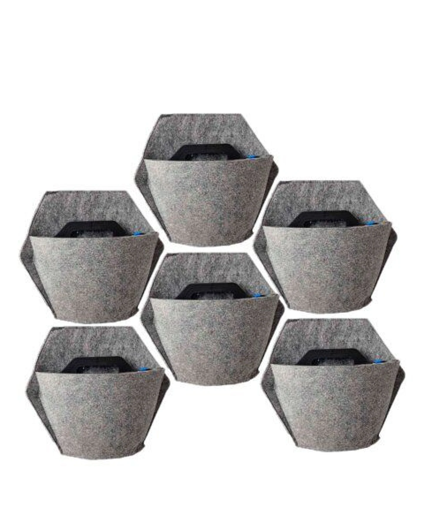 CitySens 6er-Pack Wand-Blumentopf mit Textilbezug und automatische Bewässerung – Ansicht 2