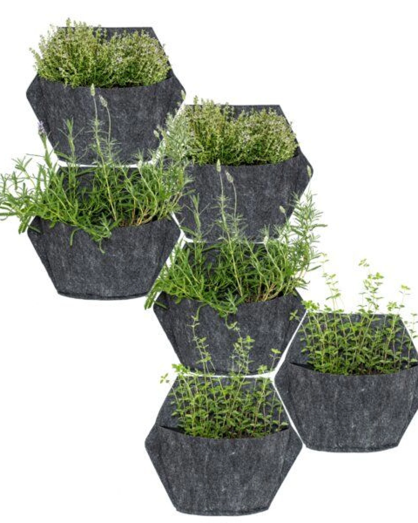 CitySens 6er-Pack Wand-Blumentopf mit Textilbezug und automatische Bewässerung – Ansicht 3
