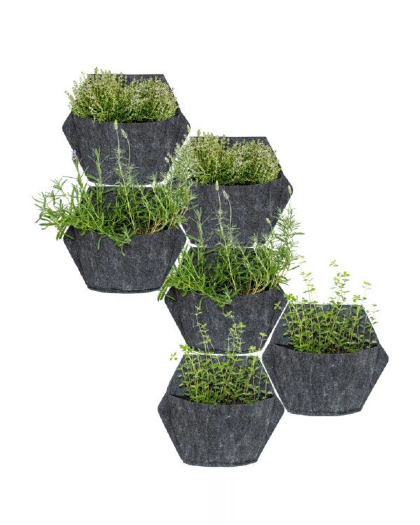 CitySens 6er-Pack Wand-Blumentopf mit Textilbezug und automatische Bewässerung – Ansicht 3