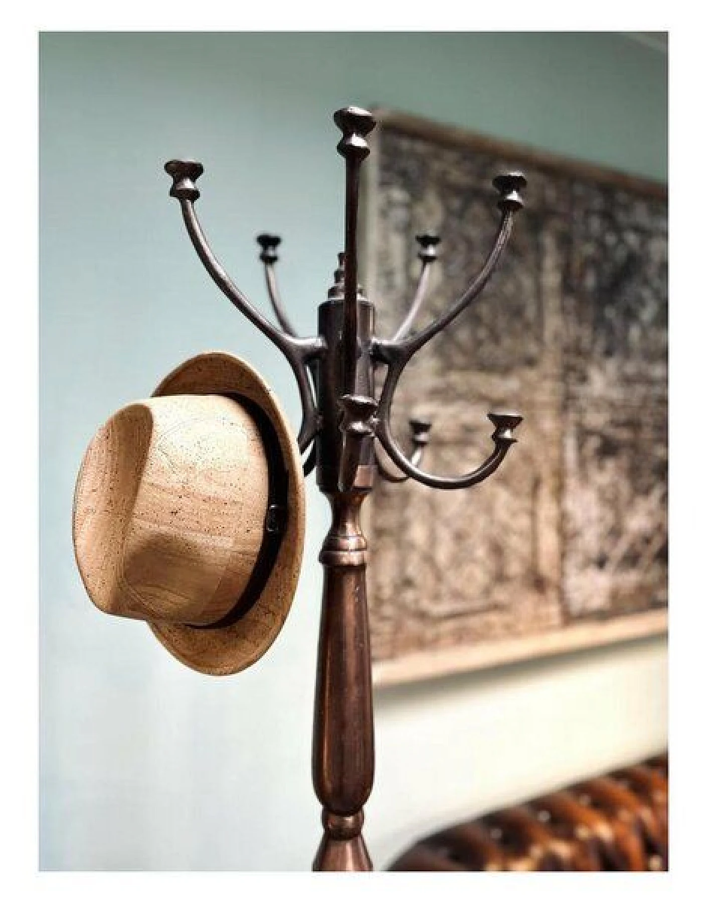 Kork-Deko Trilby Hut aus Korkstoff - beige (Kork Hut "Melone", Fedora-Style) – Ansicht 2