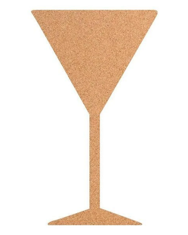 Kork-Deko Cocktailglas als Pinnwand aus Kork XXL ca. 80x50 cm