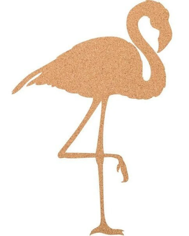 Kork-Deko Flamingo als Pinnwand aus Kork XXL ca. 80x50 cm