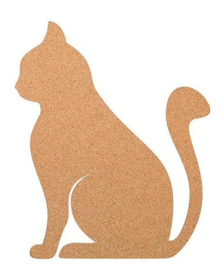 Kork-Deko Sitzende Katze als Pinnwand aus Kork XXL ca. 80x50 cm
