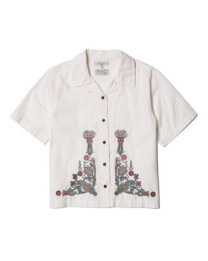Nudie Jeans Lockere Bluse - Moa Floral - aus Bio-Baumwolle