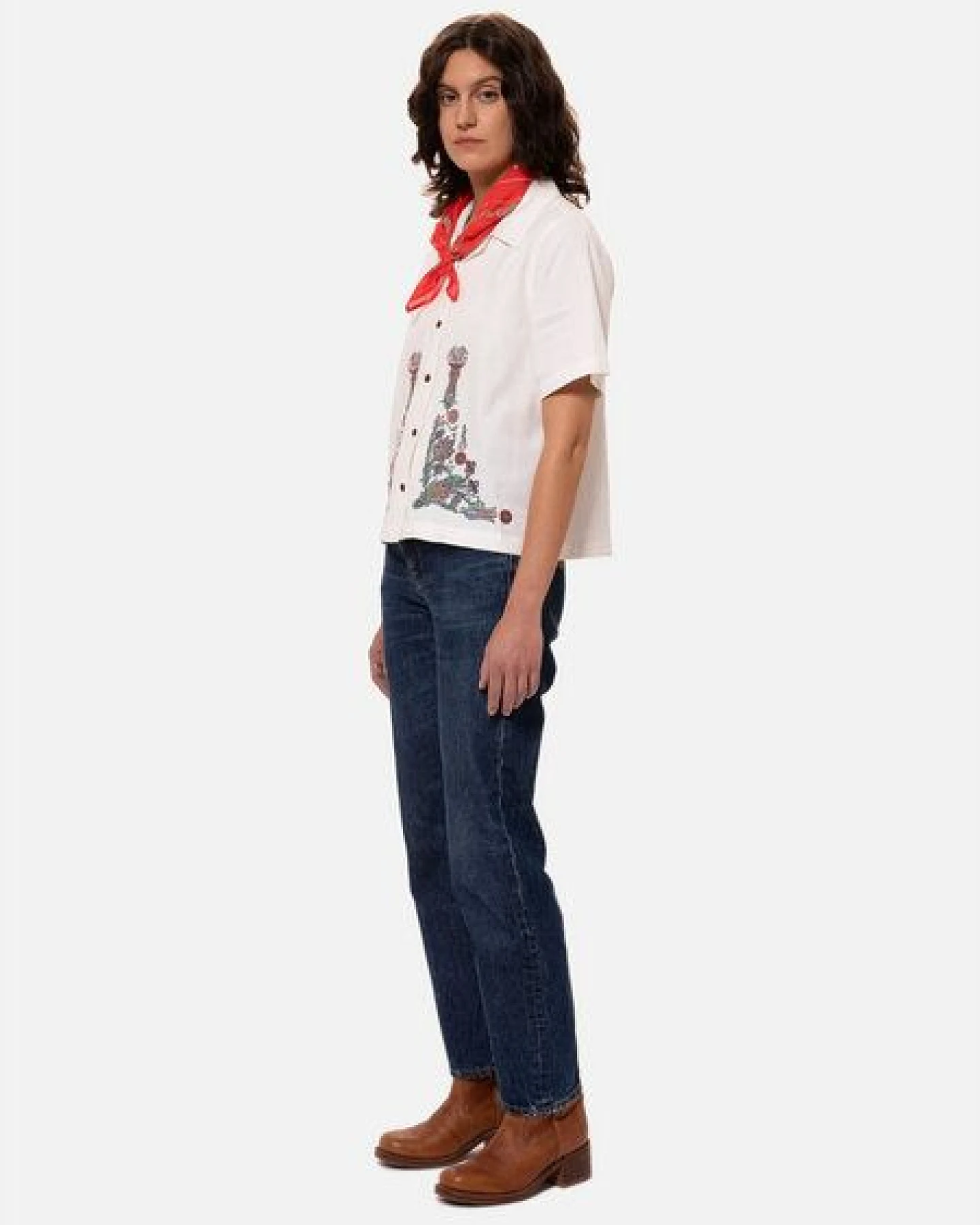 Nudie Jeans Lockere Bluse - Moa Floral - aus Bio-Baumwolle – Ansicht 2
