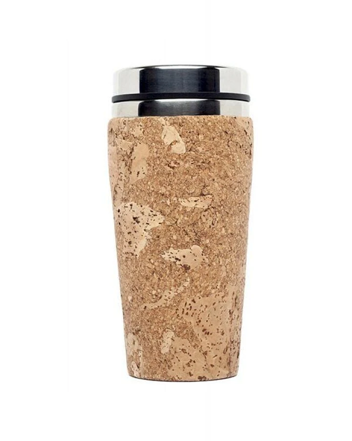 Kork-Deko Edelstahl Coffee To Go Thermo-Becher mit Kork-Mantel, 450ml