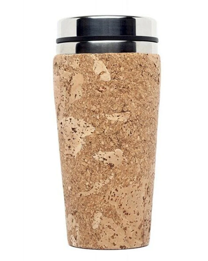 Kork-Deko Edelstahl Coffee To Go Thermo-Becher mit Kork-Mantel, 450ml