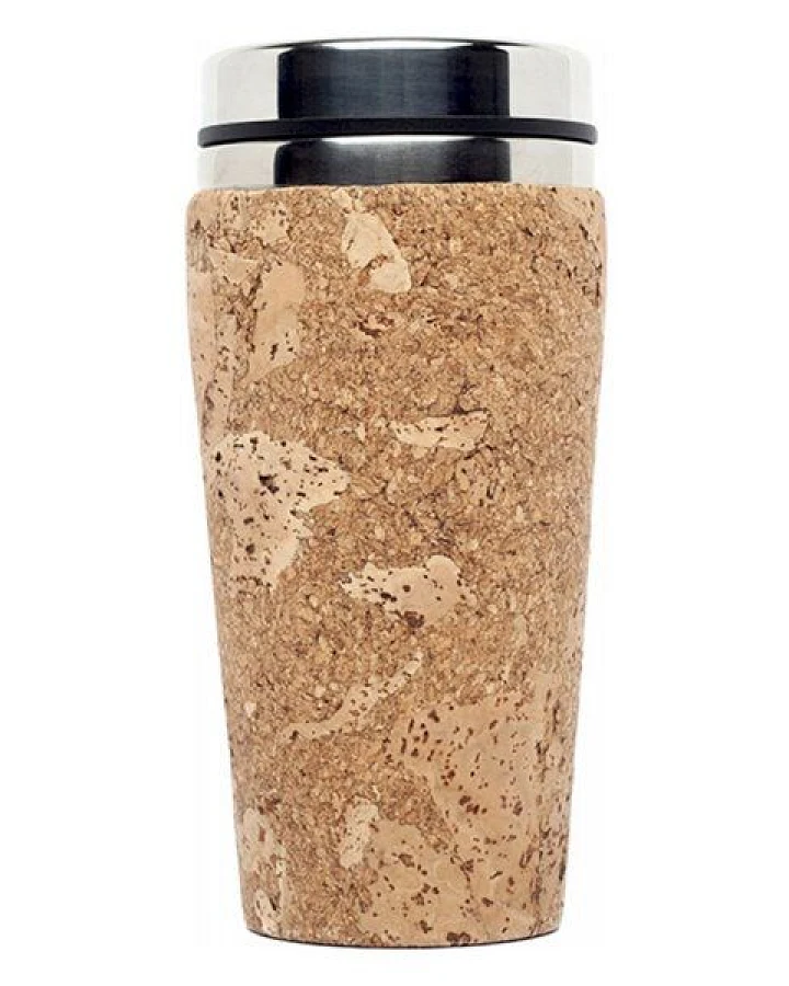 Kork-Deko Edelstahl Coffee To Go Thermo-Becher mit Kork-Mantel, 450ml