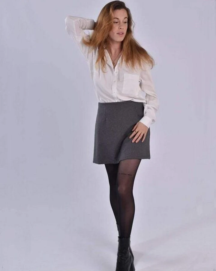Aatise Kurzer A-Linien Rock Zulia grau 100% upgecycelte Wolle