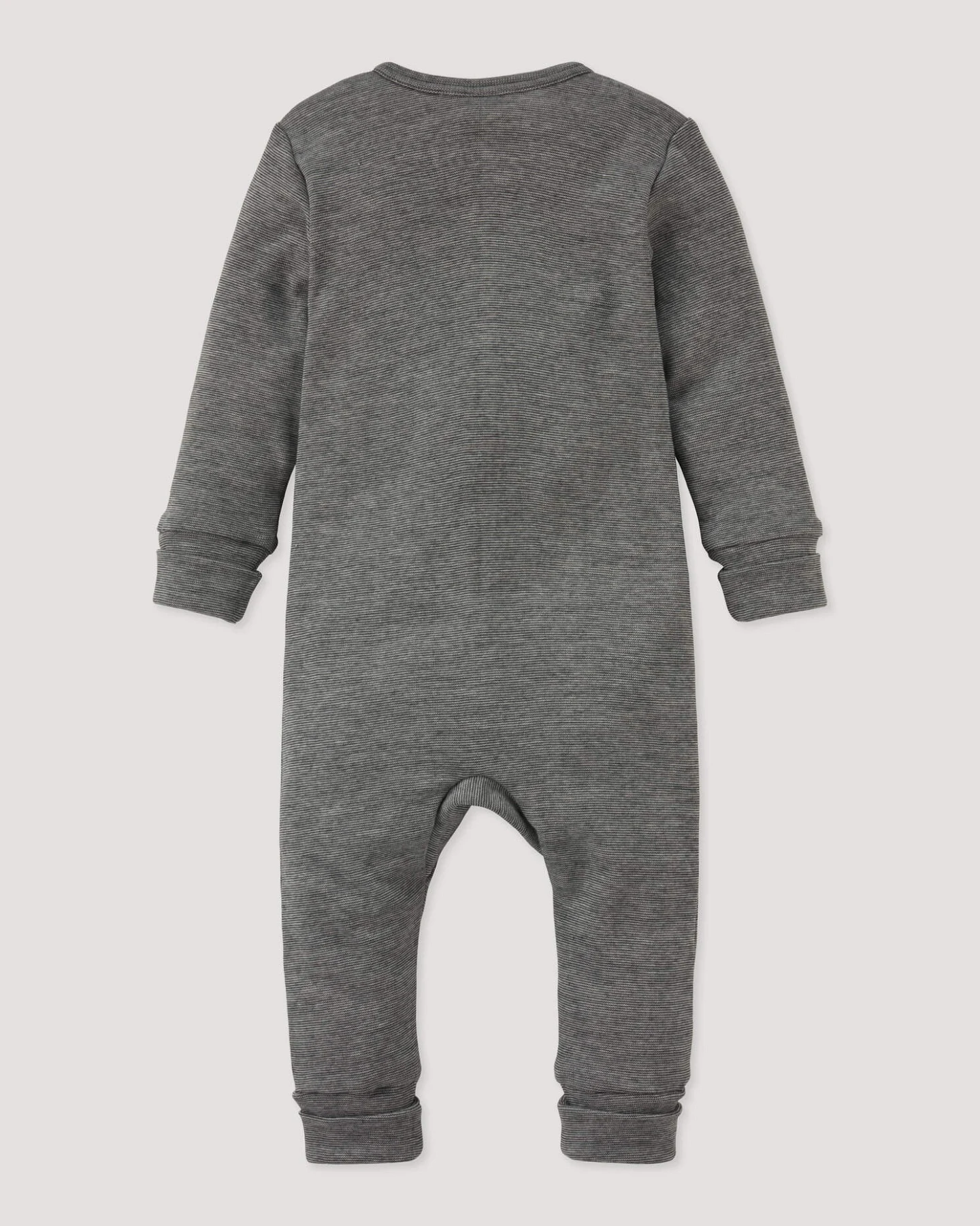 hessnatur Baby Schlafoverall aus Bio-Baumwolle mit Bio-Merinowolle und Seide - grau - Größe 98/104 – Ansicht 2