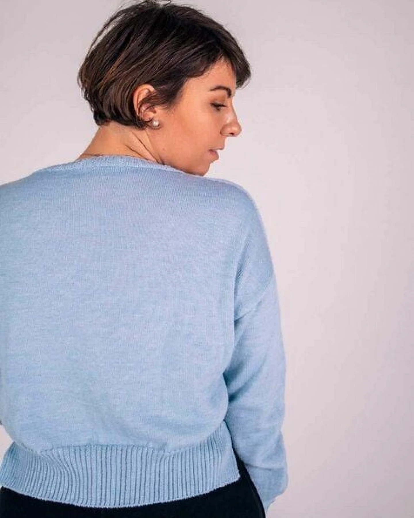 Aatise Zundry Damen Pullover mit halsnahem Rundkragen 100% Merinowolle muesling free Made in France – Ansicht 3