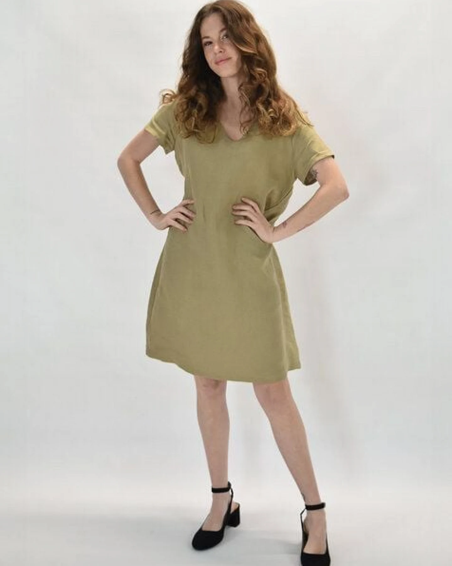 Aatise Shiftkleid kurzarm aus 100% Leinen Zelda – Ansicht 4