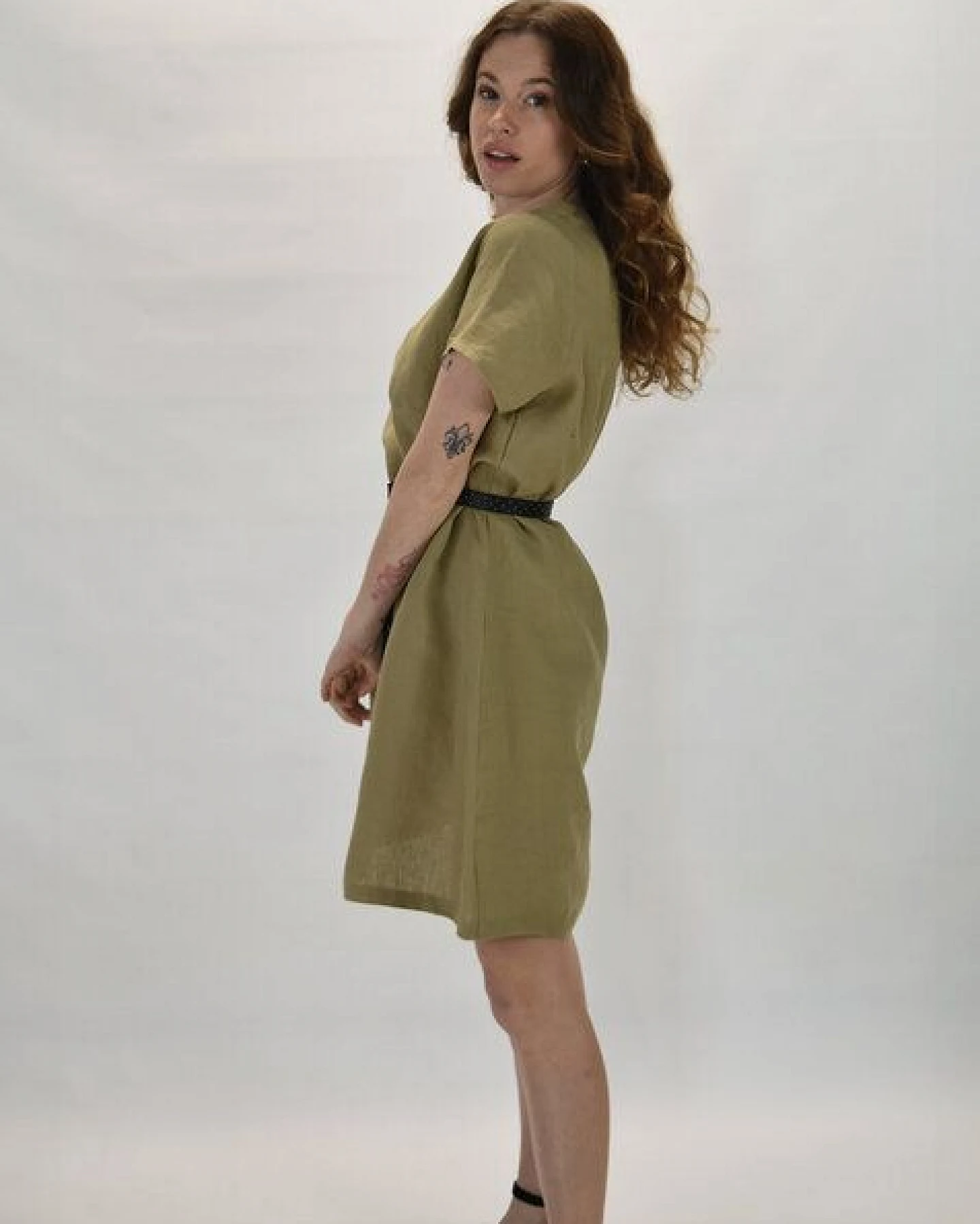 Aatise Shiftkleid kurzarm aus 100% Leinen Zelda – Ansicht 2