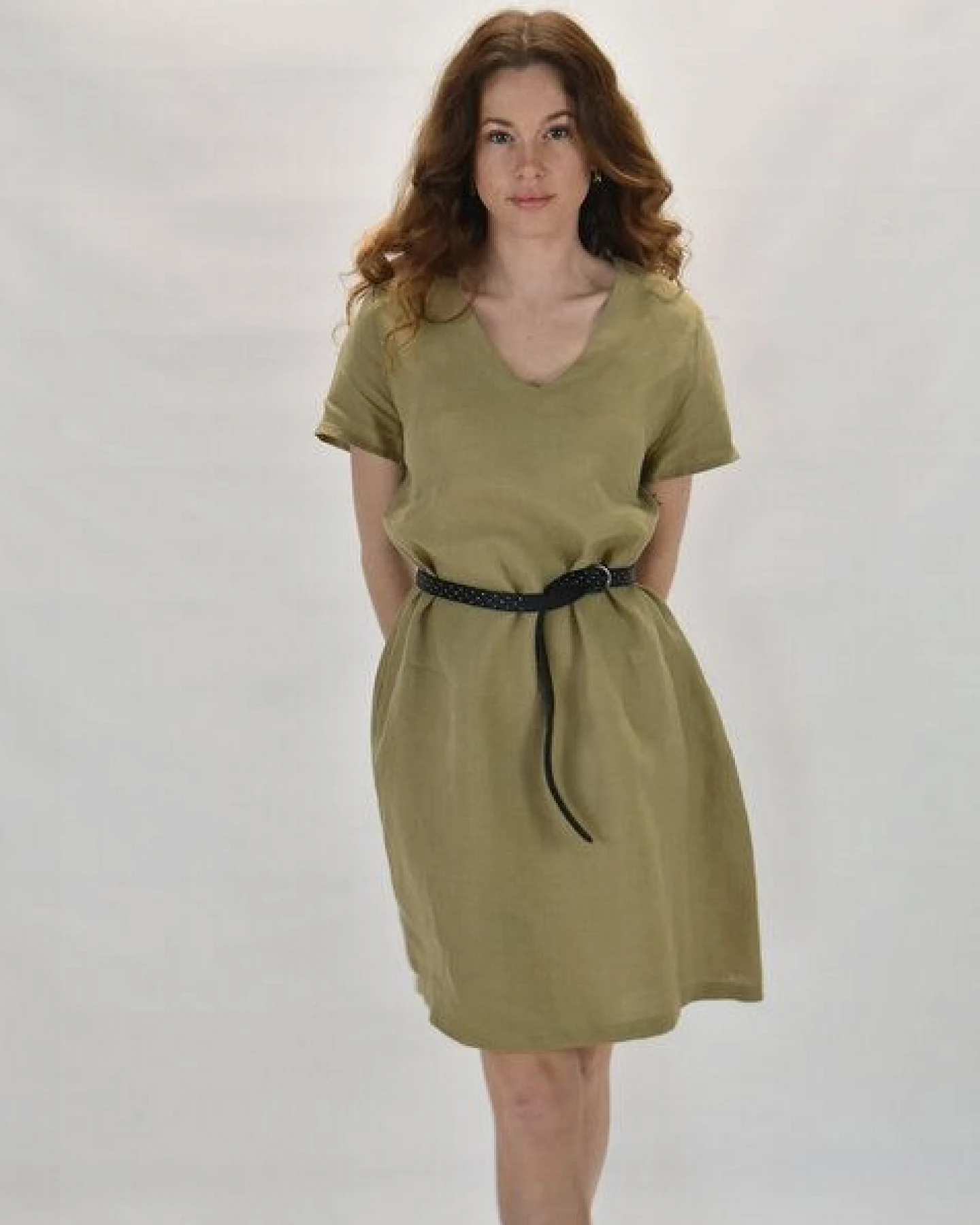Aatise Shiftkleid kurzarm aus 100% Leinen Zelda – Ansicht 2