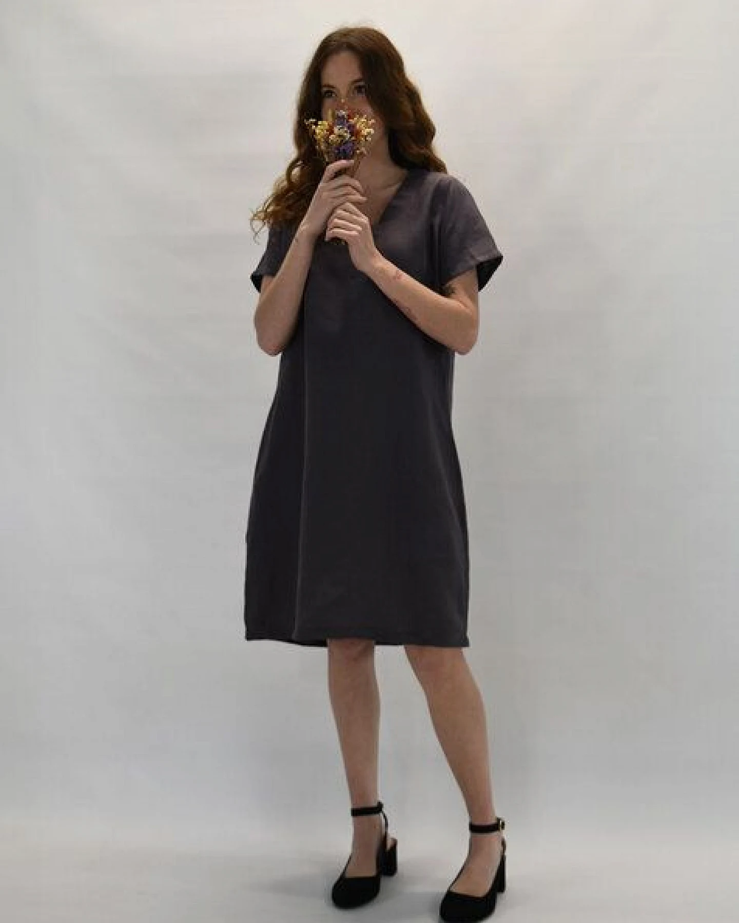 Aatise Shiftkleid kurzarm aus 100% Leinen Zelda – Ansicht 3