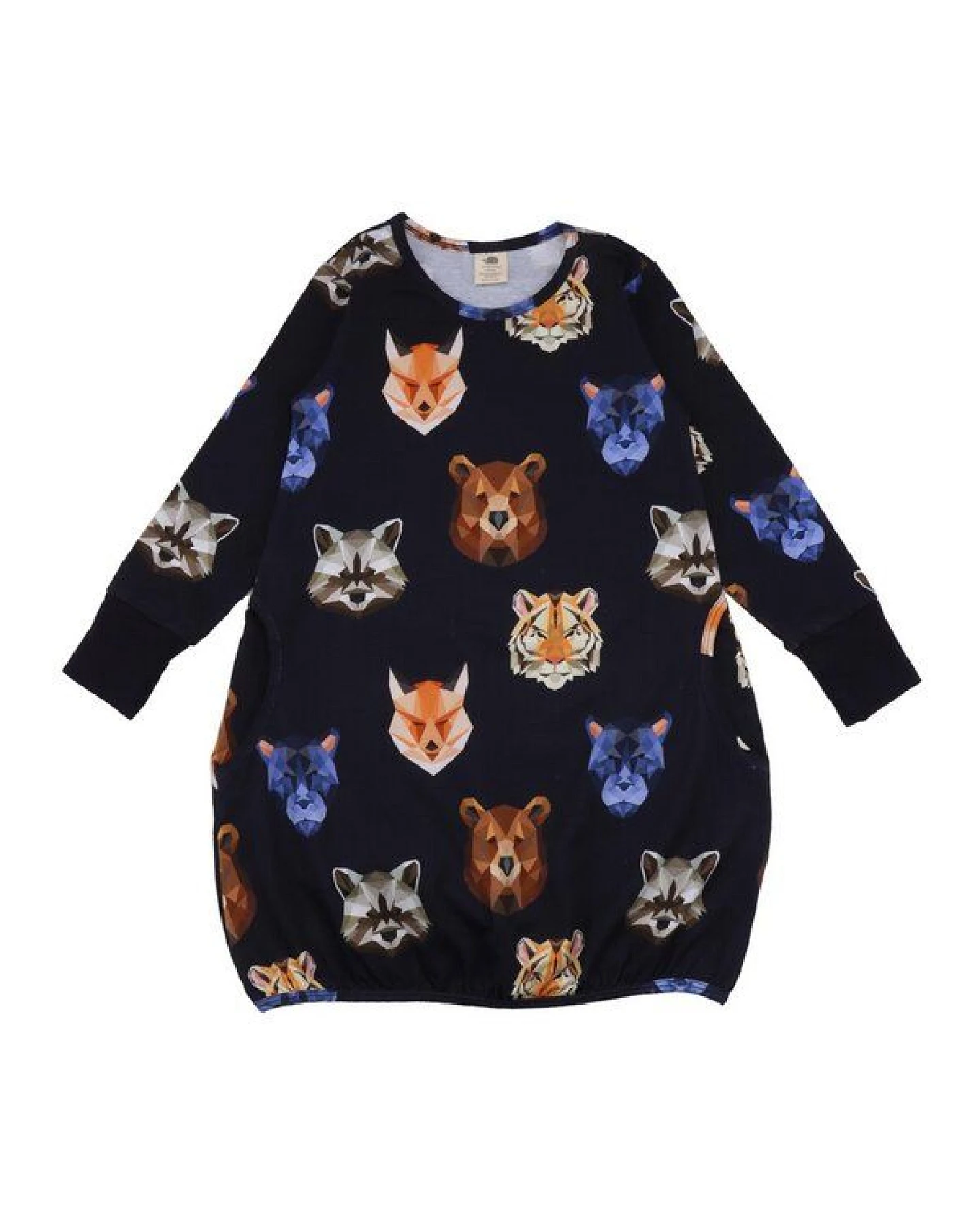 Baby Kleid Dunkelblau „Reflection Animals“ aus GOTS-zertifizierter Bio-Baumwolle – Walkiddy – Ansicht 2