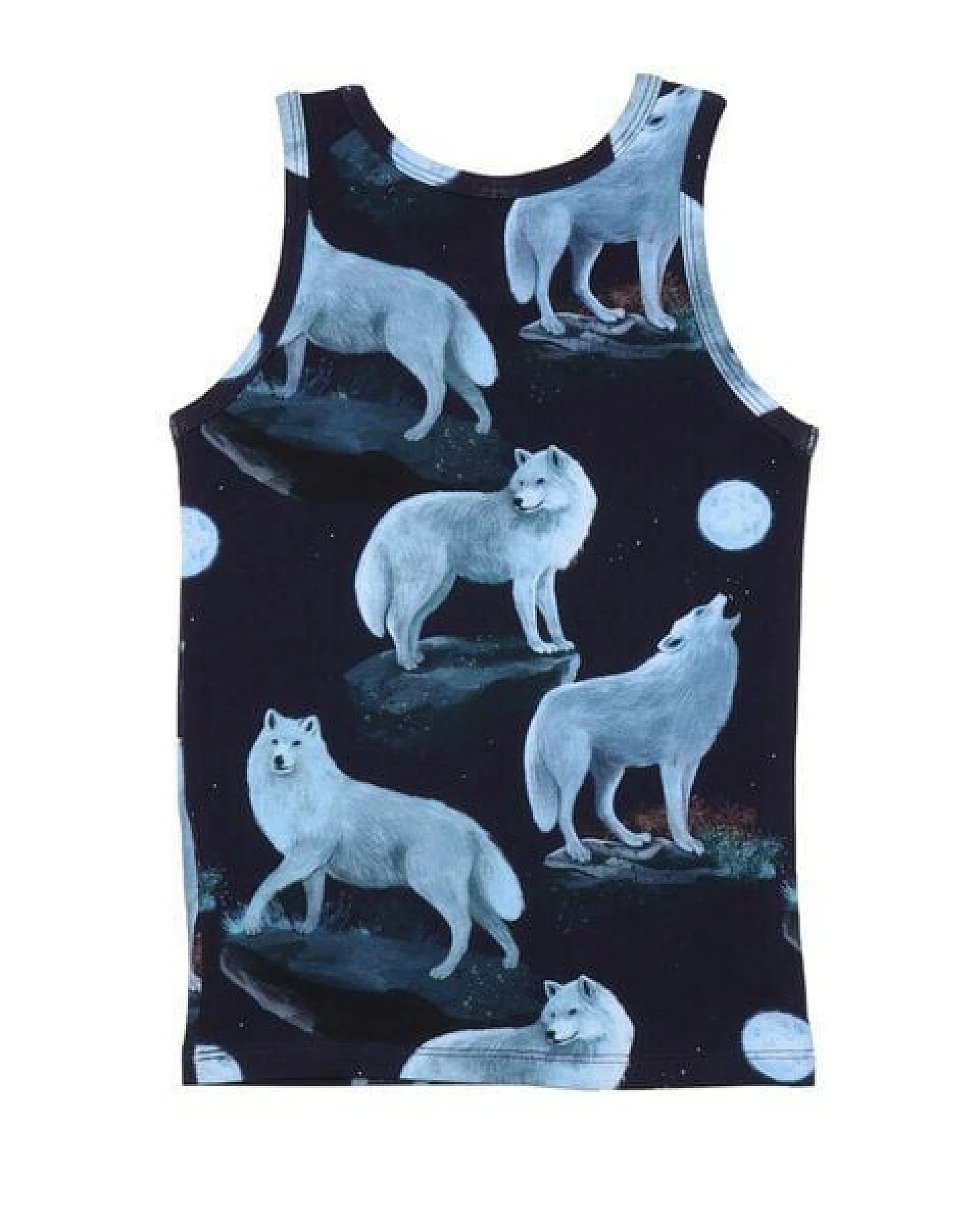 Kinder Unterhemd Bio-Baumwolle dunkelblau Singing Wolves Walkiddy, GOTS-zertifiziert, weich, vegan, fair produziert, ideales Basic unter Pullover und Schlafanzug – Ansicht 3