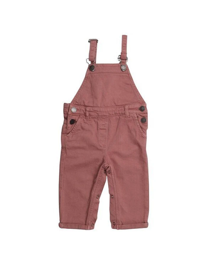 Baby Latzhose GOTS zertifiziert, Bio-Baumwolle, terracotta, ärmellos, weich & bequem, verstellbare Träger – Walkiddy