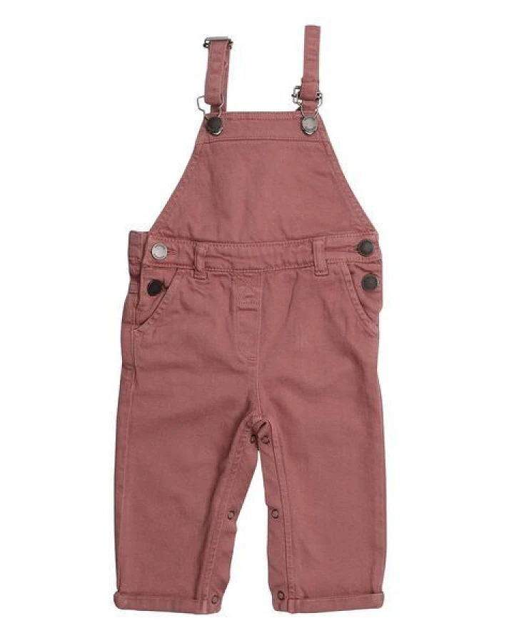 Baby Latzhose GOTS zertifiziert, Bio-Baumwolle, terracotta, ärmellos, weich & bequem, verstellbare Träger – Walkiddy