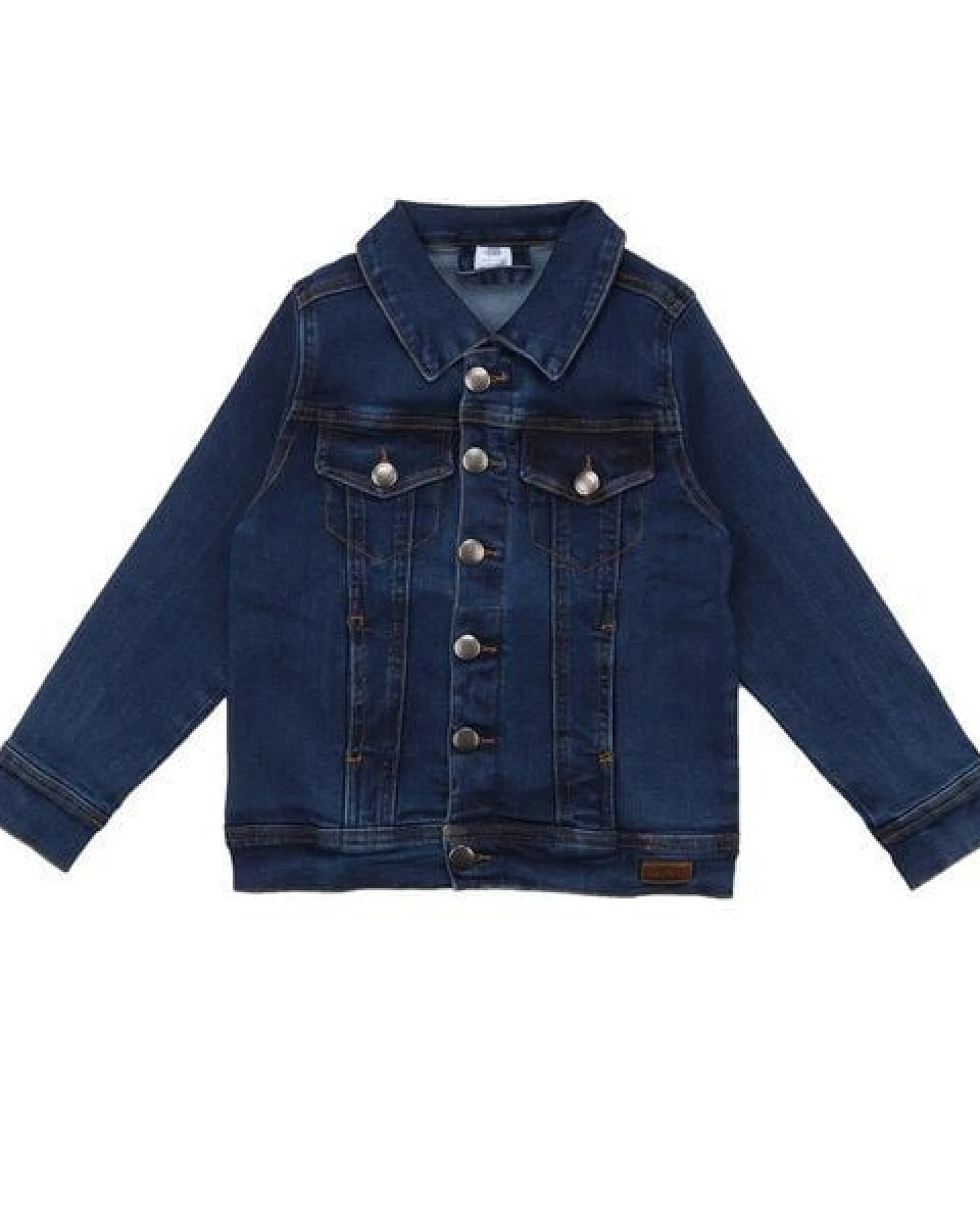 Baby Jeansjacke GOTS zertifiziert, dunkelblau, Bio-Baumwolle, Knopfleiste, weich & bequem – Walkiddy – Ansicht 2