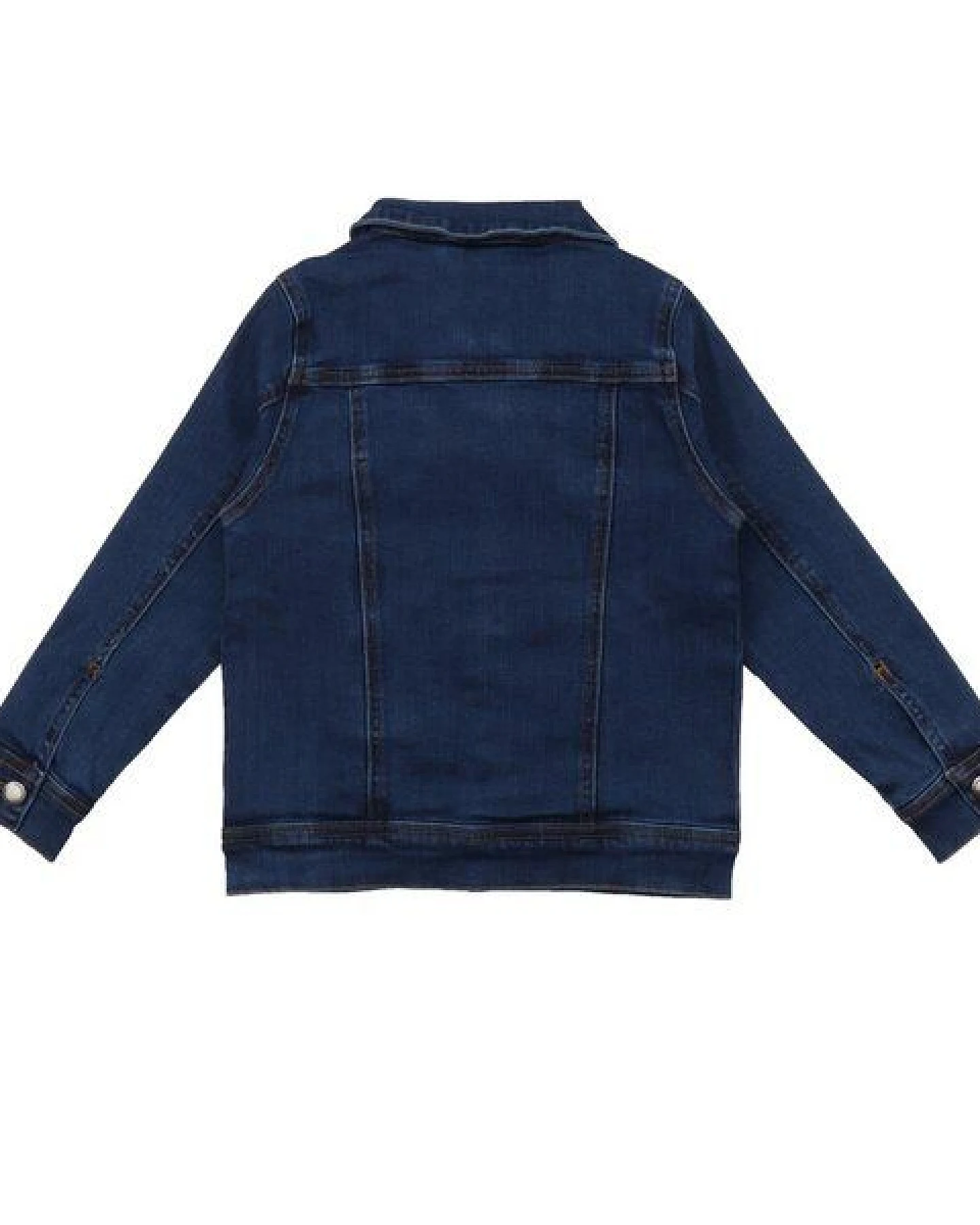 Baby Jeansjacke GOTS zertifiziert, dunkelblau, Bio-Baumwolle, Knopfleiste, weich & bequem – Walkiddy – Ansicht 3
