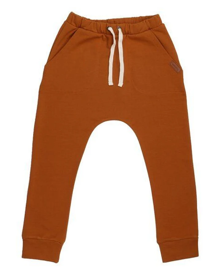 Kinder Jogger GOTS zertifiziert, terracotta, Kordelbund, Bio-Baumwolle, weich & bequem – Walkiddy