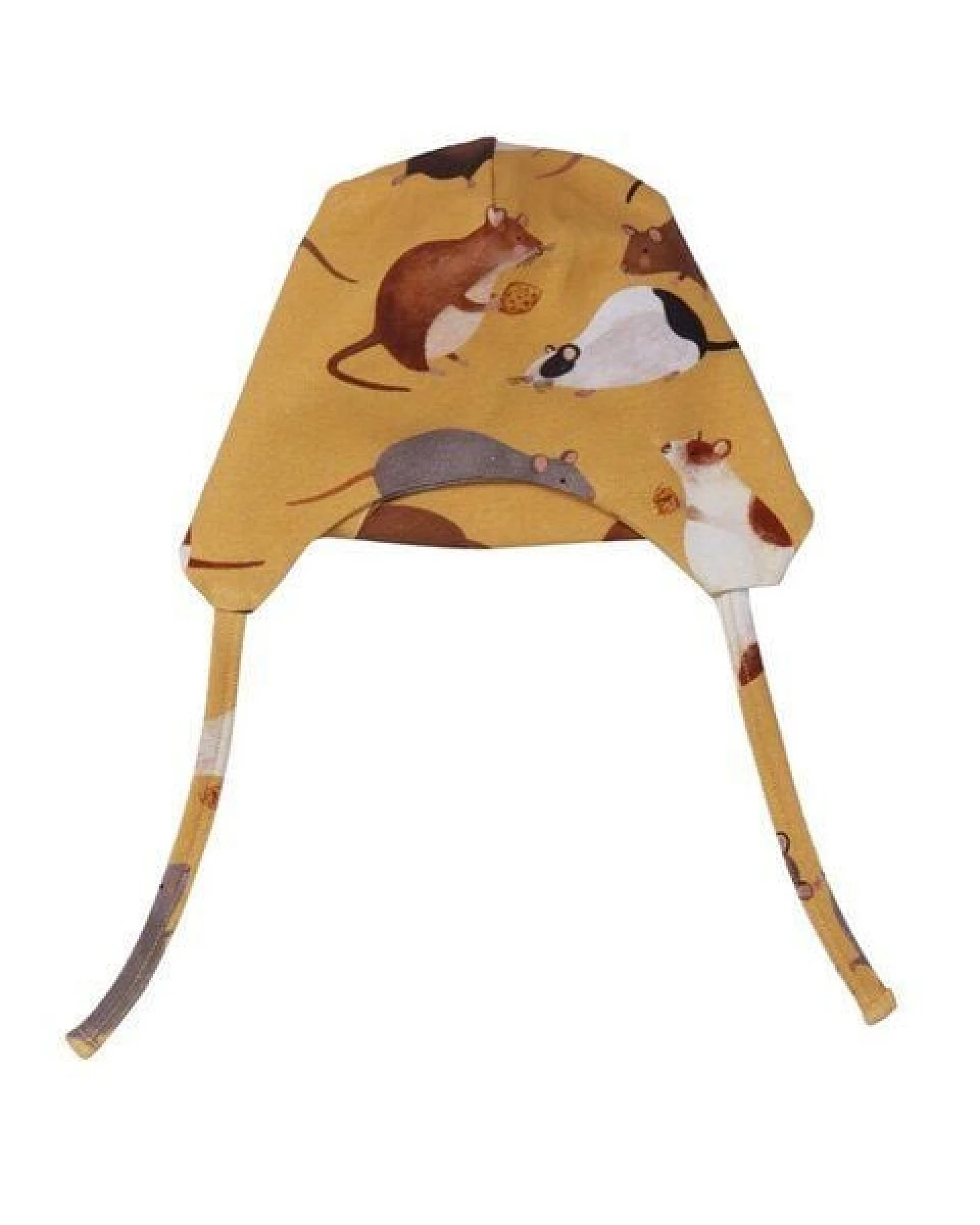 Mütze Bio-Baumwolle Gelb "Playful Mouses" Walkiddy, GOTS-zertifiziert, umweltfreundlich, elastisch, allergikerfreundlich, nachhaltig. – Ansicht 2