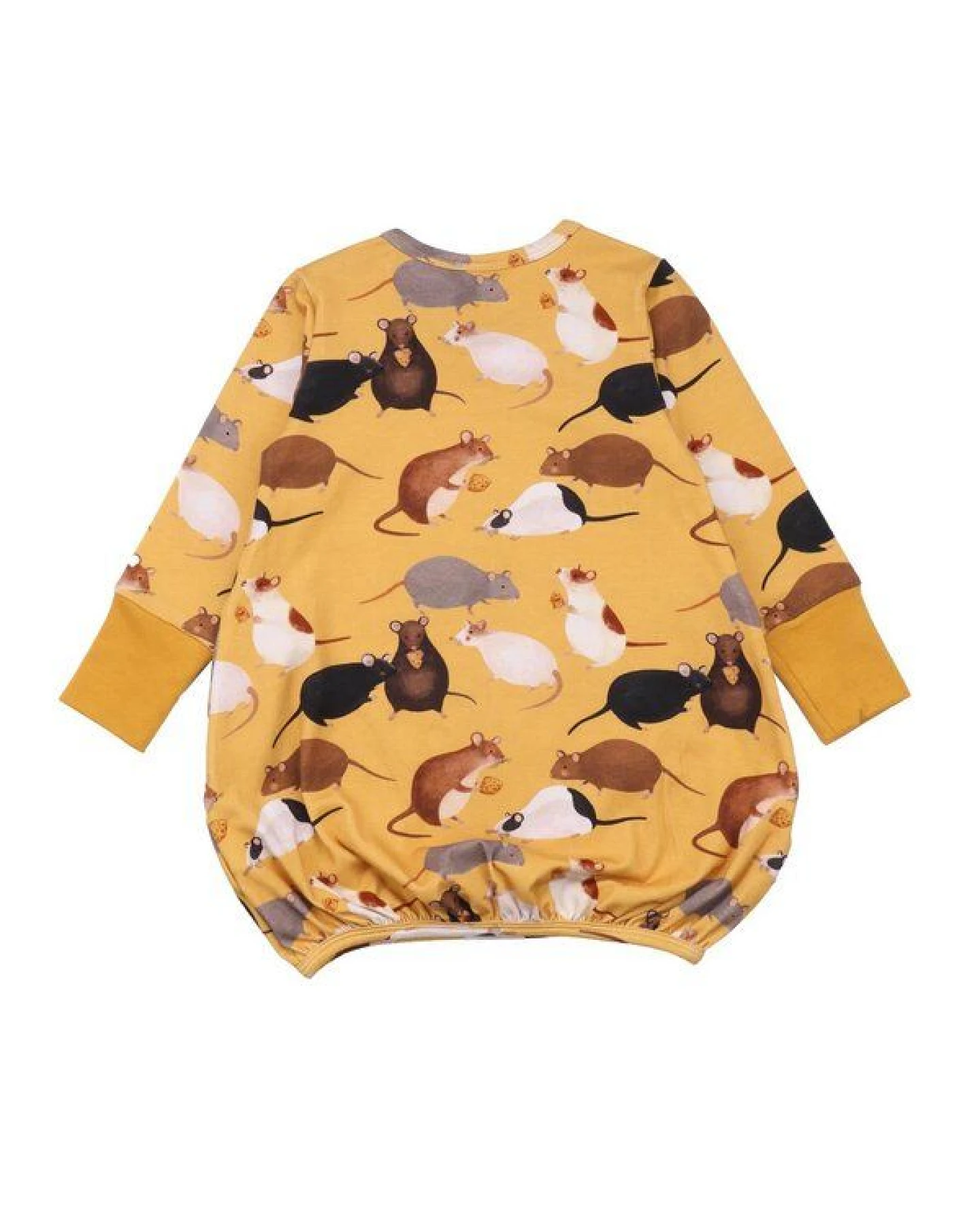 Baby Kleid Gelb „Playful Mouses“ aus GOTS-zertifizierter Bio-Baumwolle – Walkiddy – Ansicht 3