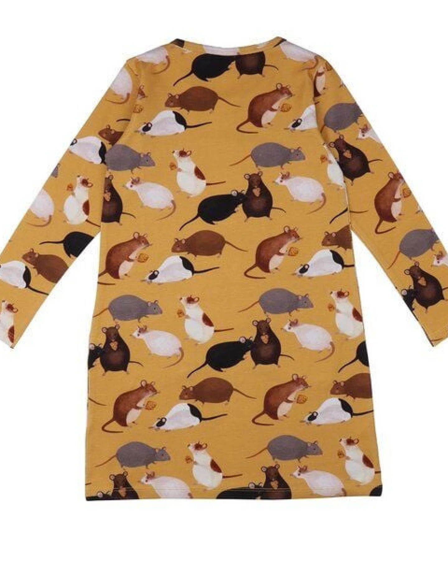 Kleid Gelb Bio Baumwolle Tunika - Walkiddy Spielmäuse, GOTS-zertifiziert, nachhaltig, allergikerfreundlich, umweltbewusst, kindgerecht, stilvoll, bequem. – Ansicht 3