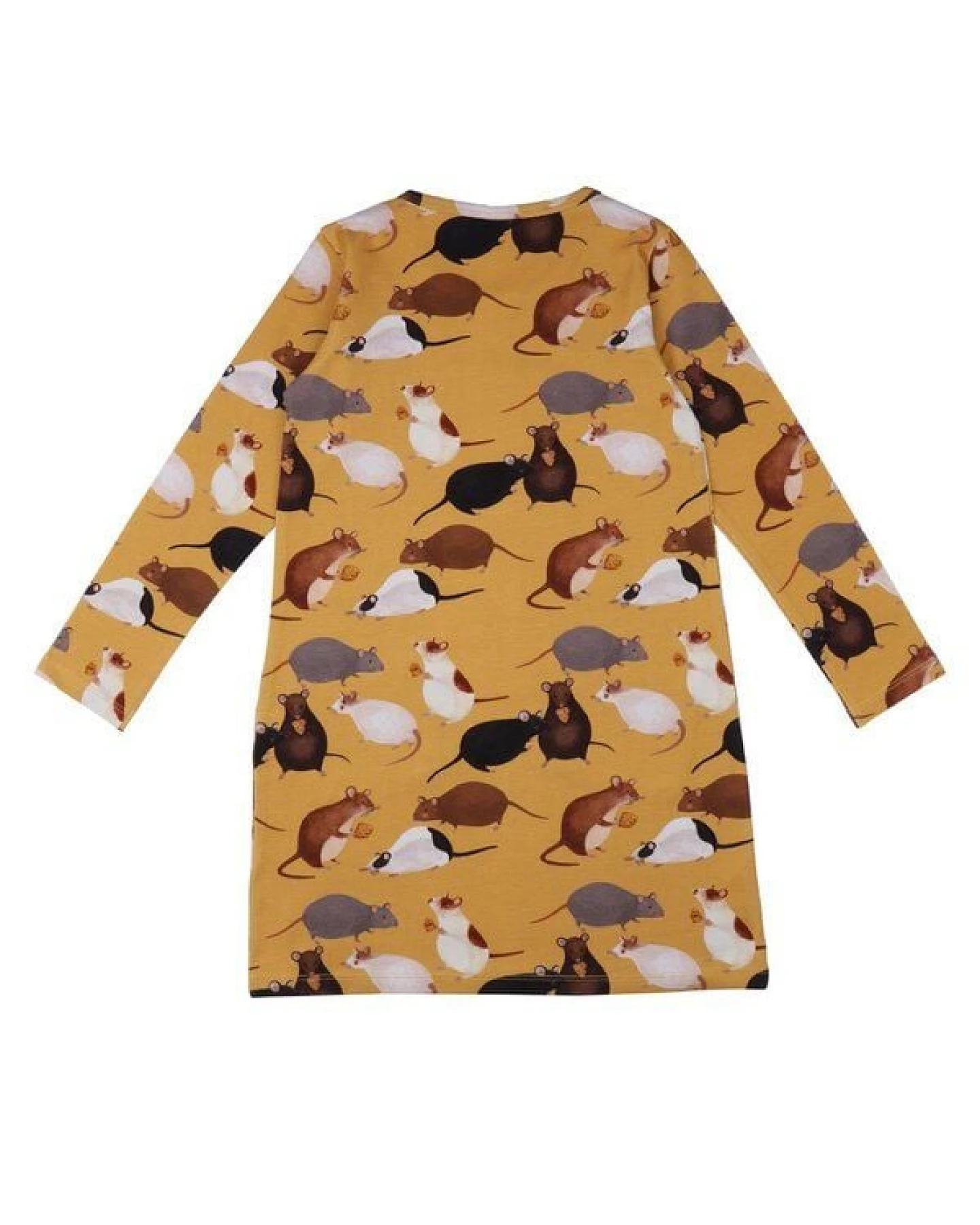Kleid Gelb Bio Baumwolle Tunika - Walkiddy Spielmäuse, GOTS-zertifiziert, nachhaltig, allergikerfreundlich, umweltbewusst, kindgerecht, stilvoll, bequem. – Ansicht 3