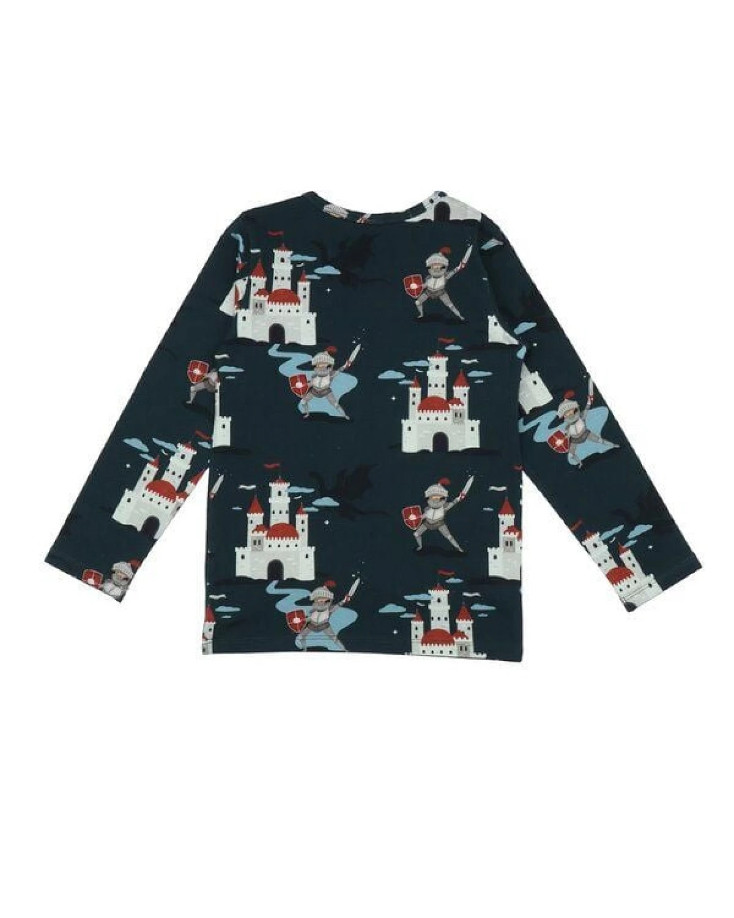 Kinder Langarmshirt GOTS zertifiziert, Bio-Baumwolle, dunkelgrün, Tiermuster, weich & elastisch – Walkiddy – Ansicht 3