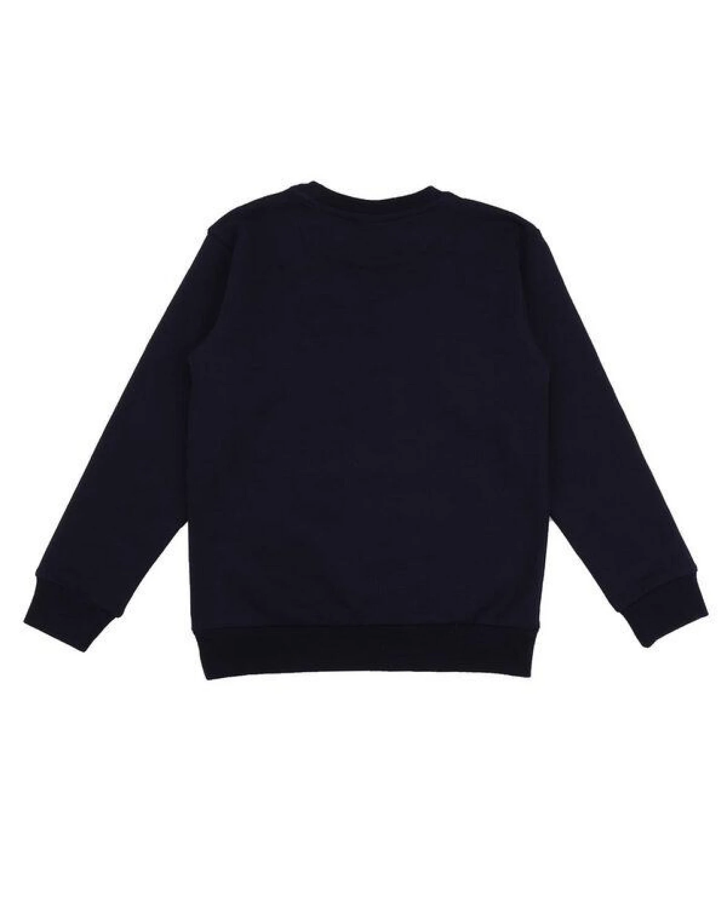Baby Sweatshirt GOTS zertifiziert, Bio-Baumwolle, dunkelblau, „Wonderland“, Frontmotiv, weich & bequem – Walkiddy – Ansicht 3