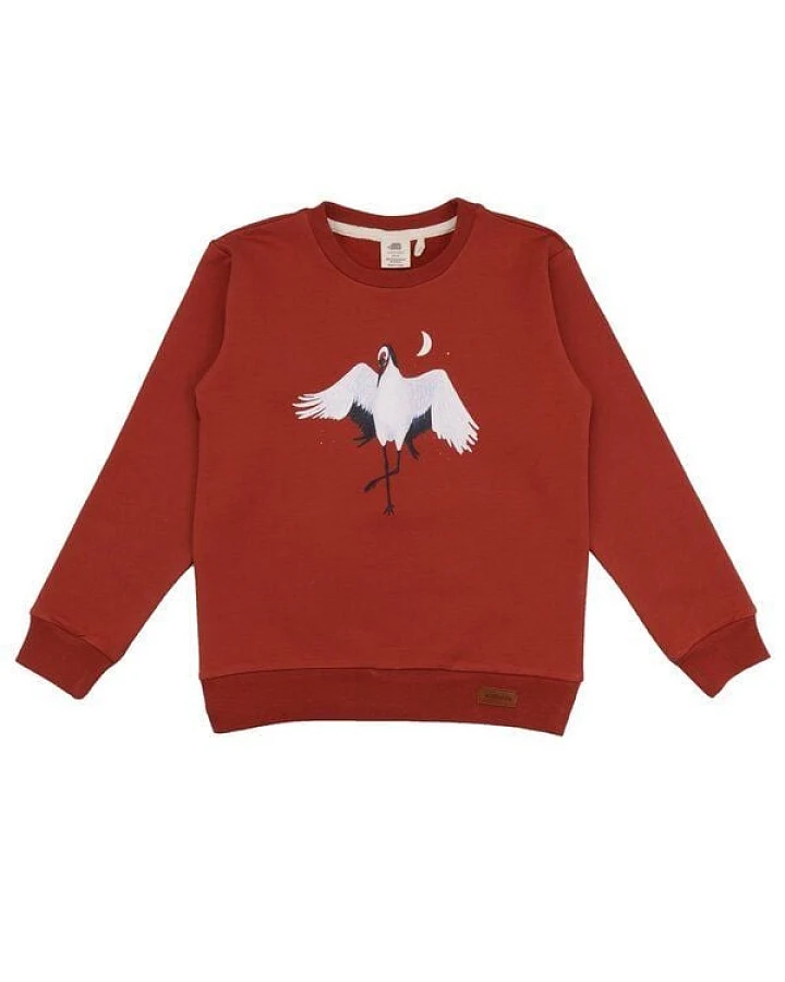 Baby-Langarmshirt Bio-Baumwolle Tanzende Kraniche Rot von Walkiddy
