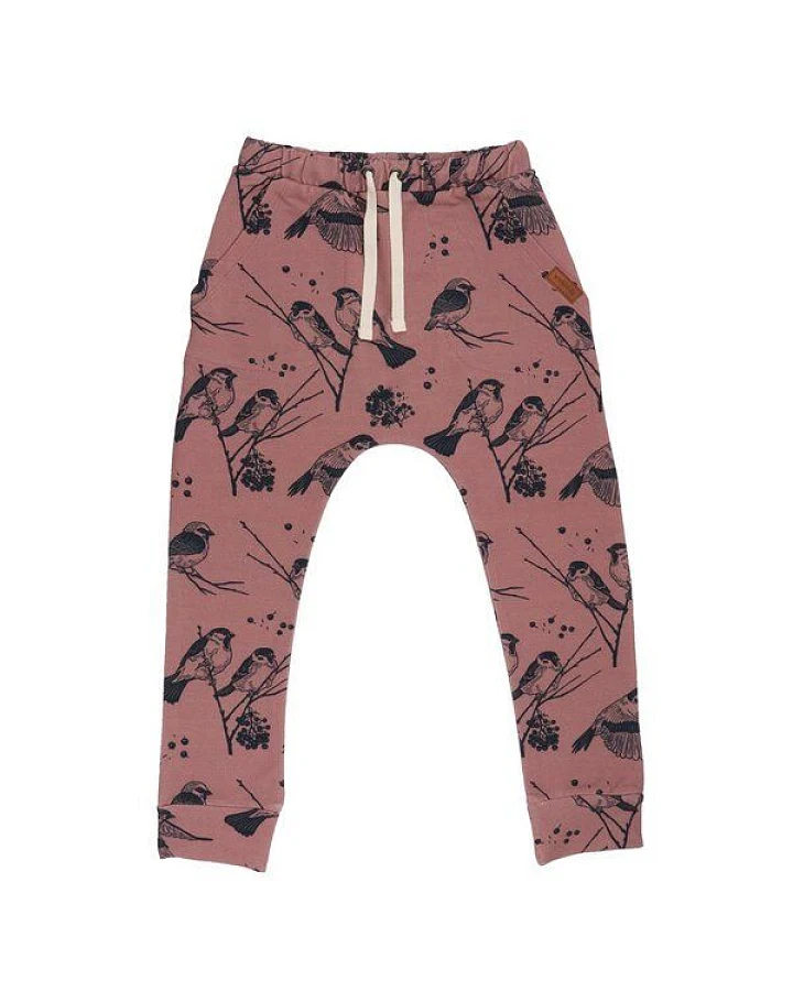 Jogginghose Kinder Rosa „Sparrow Friends“ aus GOTS-zertifizierter Bio-Baumwolle – Walkiddy