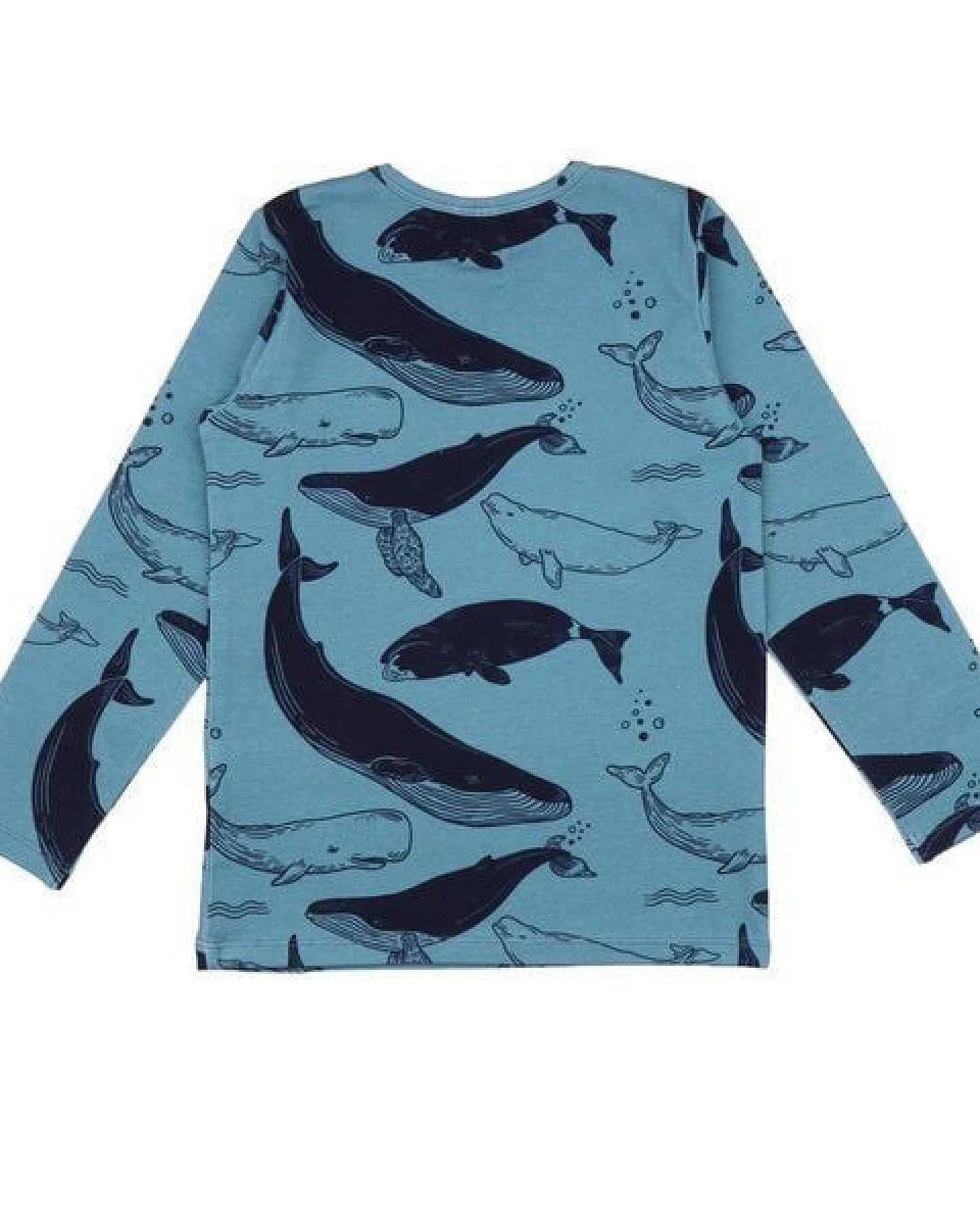 Baby Langarmshirt GOTS zertifiziert Bio-Baumwolle, Dunkelblau, Wal-Muster, Walkiddy – Ansicht 3