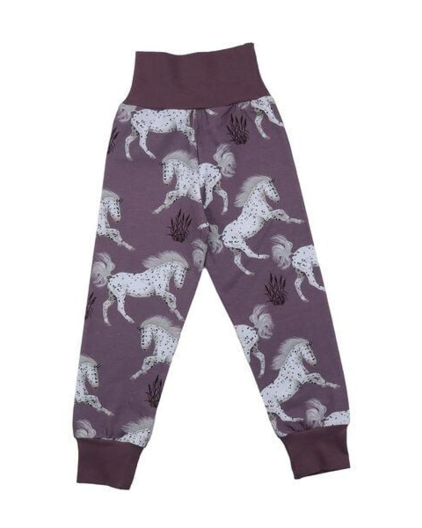 Krabbelhose Lila „Schimmel Horses“ aus GOTS-zertifizierter Bio-Baumwolle – Walkiddy – Ansicht 4