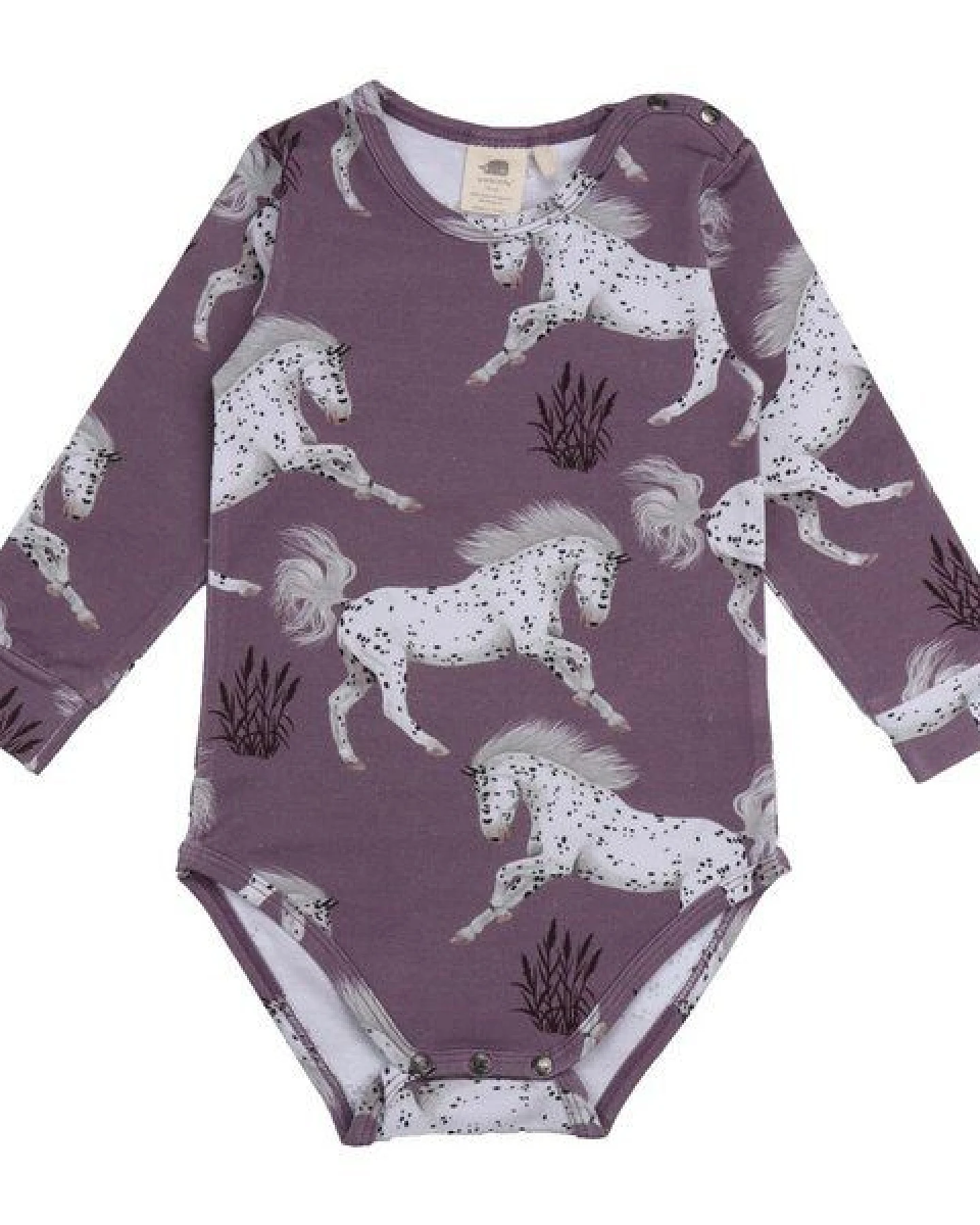 Langarm Body Baby Bio Baumwolle Lila Schimmel-Motiv - Walkiddy – Ansicht 2